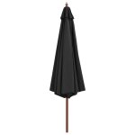 Vidaxl parasol avec m�t en bois 350 cm anthracite