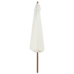 Vidaxl parasol avec mt en bois 350 cm blanc sable