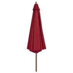 Vidaxl parasol avec mât en bois 350 cm bordeaux Vidaxl parasol avec mât en bois 350 cm bordeaux