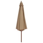 Vidaxl parasol avec m�t en bois 350 cm taupe