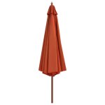 Vidaxl parasol avec m�t en bois 350 cm terre cuite