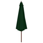 Vidaxl parasol avec mt en bois 350 cm vert