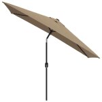 Vidaxl parasol avec mt en mtal 300 x 200 cm taupe