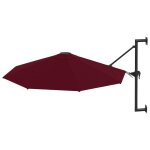 Vidaxl parasol mural avec mât en métal 300 cm bordeaux Vidaxl parasol mural avec mât en métal 300 cm bordeaux