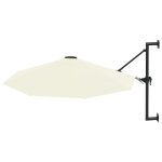 Vidaxl parasol mural avec mt mtallique 300 cm sable