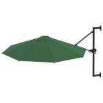 Vidaxl parasol mural avec m�t m�tallique 300 cm vert