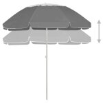 Vidaxl parasol de plage anthracite 300 cm