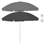 Vidaxl parasol de plage anthracite 300 cm