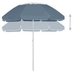 Vidaxl parasol de plage bleu 300 cm