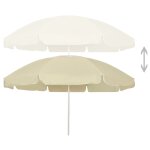Vidaxl parasol de plage jaune sable 240 cm