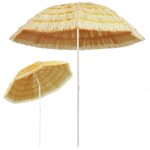 Vidaxl parasol de plage naturel 240 cm style hawa�en