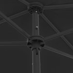 Vidaxl parasol de plage noir 180x120 cm
