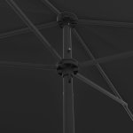 Vidaxl parasol de plage noir 200x125 cm