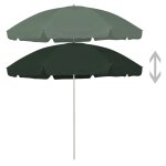 Vidaxl parasol de plage vert 300 cm