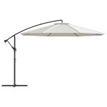 Vidaxl parasol en porte -  - faux 3, 5 m blanc sable