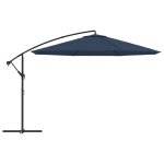 Vidaxl parasol en porte -  - faux 3, 5 m bleu