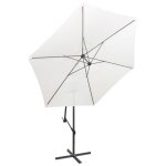 Vidaxl parasol en porte -  - faux 3 m blanc sable