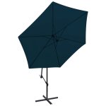 Vidaxl parasol en porte - � - faux 3 m bleu