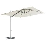 Vidaxl parasol en porte -  - faux avec mt en acier 250 x 250 cm sable