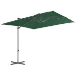 Vidaxl parasol en porte - à - faux avec mât en acier 250 x 250 cm vert Vidaxl parasol en porte - à - faux avec mât en acier 250 x 250 cm vert