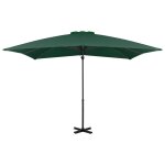 Vidaxl parasol en porte - à - faux et mât en aluminium 250x250 cm vert Vidaxl parasol en porte - à - faux et mât en aluminium 250x250 cm vert