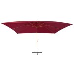 Vidaxl parasol en porte - � - faux avec m�t en bois 400 x 300 cm bordeaux