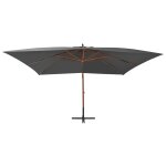 Vidaxl parasol en porte -  - faux avec mt en bois 400x300 cm anthracite