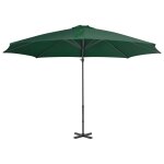 Vidaxl parasol en porte - à - faux et poteau en aluminium 300 cm vert Vidaxl parasol en porte - à - faux et poteau en aluminium 300 cm vert