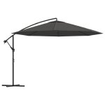 Vidaxl parasol en porte - � - faux avec poteau aluminium 350 cm anthracite