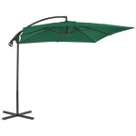 Vidaxl parasol en porte - à - feux avec mât en acier 250 x 250 cm vert Vidaxl parasol en porte - à - feux avec mât en acier 250 x 250 cm vert