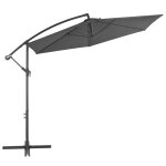 Vidaxl parasol en porte -  - feux avec poteau aluminium 300 cm anthracite