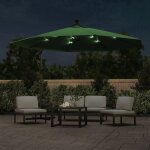 Vidaxl parasol en porte -  - feux et poteau mtallique 350 cm vert