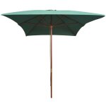 Vidaxl parasol avec poteau en bois 200 x 300 cm vert