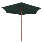 Vidaxl parasol avec poteau en bois 270 x 270 cm vert