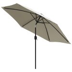 Vidaxl parasol sable blanc avec poteau en acier 3m