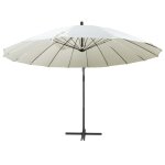 Vidaxl parasol suspendu blanc 3 m aluminium