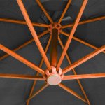 Vidaxl parasol suspendu avec mt anthracite 3, 5x2, 9 m bois de sapin