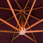 Vidaxl parasol suspendu avec mt rouge bordeaux 3, 5x2, 9m bois de sapin