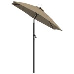 Vidaxl parasol taupe 200x211 cm aluminium