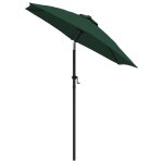 Vidaxl parasol vert 200x211 cm aluminium