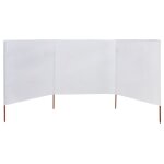 Vidaxl paravent 3 panneaux tissu 400 x 120 cm blanc