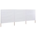 Vidaxl paravent 3 panneaux tissu 400 x 160 cm blanc sable