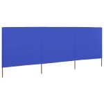 Vidaxl paravent 3 panneaux tissu 400 x 160 cm bleu azur