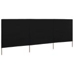 Vidaxl paravent 3 panneaux tissu 400 x 160 cm noir