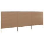 Vidaxl paravent 3 panneaux tissu 400 x 160 cm taupe