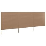 Vidaxl paravent 3 panneaux tissu 400 x 80 cm taupe