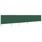 Vidaxl paravent 5 panneaux tissu 600 x 120 cm vert