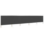 Vidaxl paravent 5 panneaux tissu 600 x 160 cm anthracite