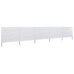Vidaxl paravent 5 panneaux tissu 600 x 80 cm blanc sable Vidaxl paravent 5 panneaux tissu 600 x 80 cm blanc sable