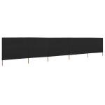 Vidaxl paravent 5 panneaux tissu 600 x 80 cm noir